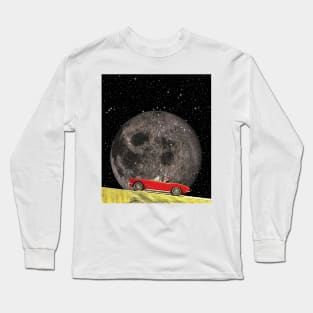 To the Moon collage art Long Sleeve T-Shirt